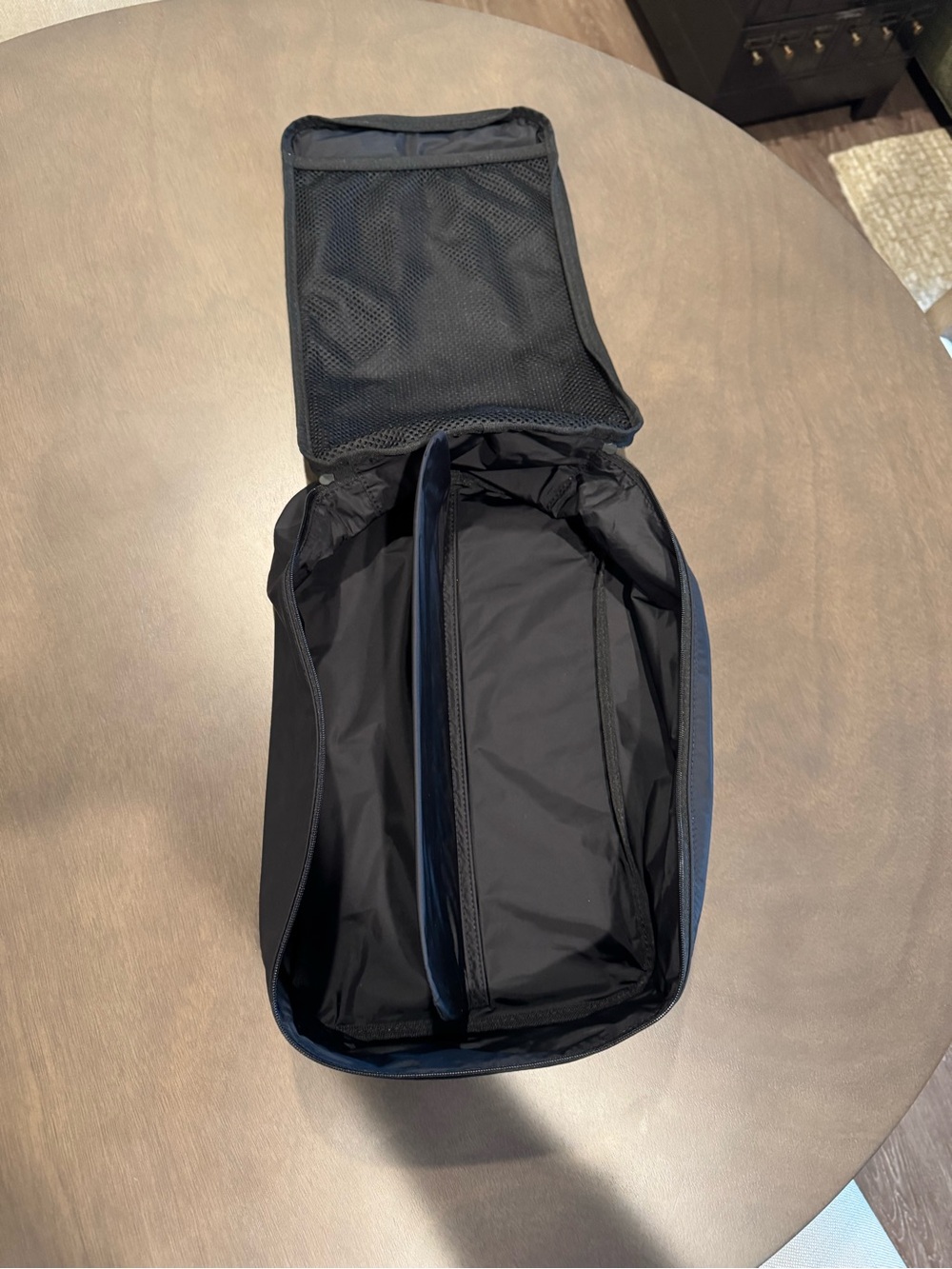 Away Black Travel Shoe Organizer with Mesh Pocket